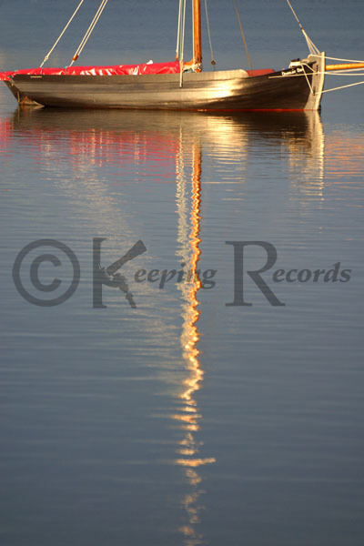 Irish boat reflection in Co Galway, Ireland